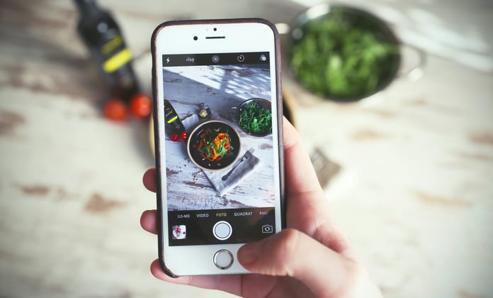 taking photo of a dish